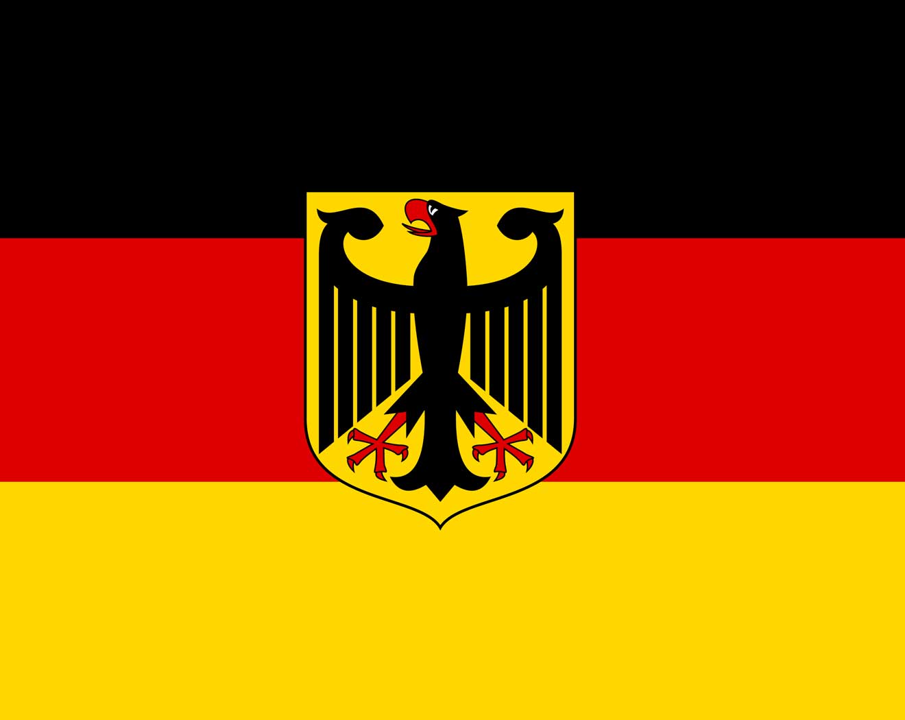 Fahne Deutschland mit Adler Querformat 90 x 150cm deutsche Flagge Nationalflagge 