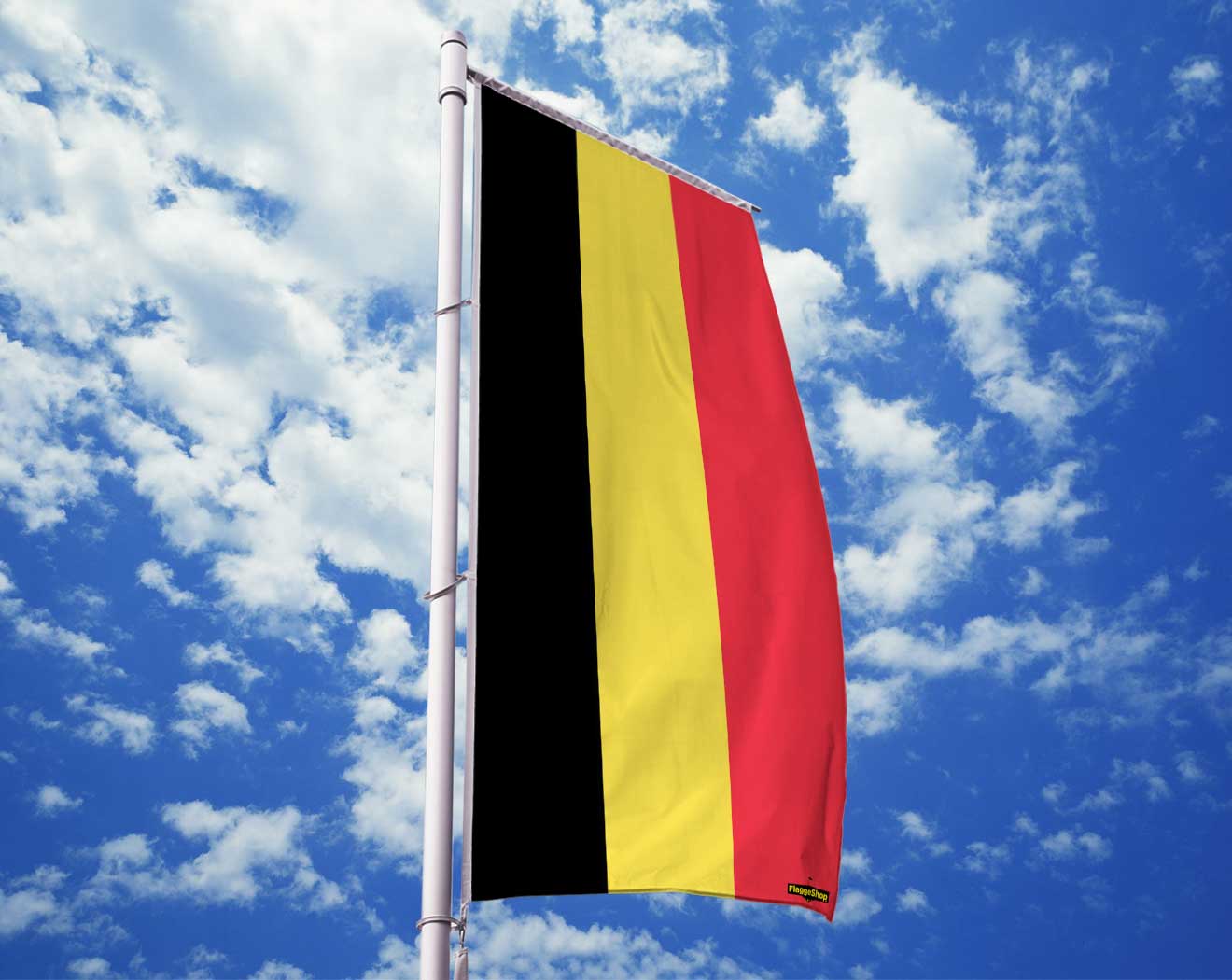 Flaggenfritze® Flagge Belgien gratis Sticker 60 x 90 cm belgische Flagge hissfertig mit Ösen