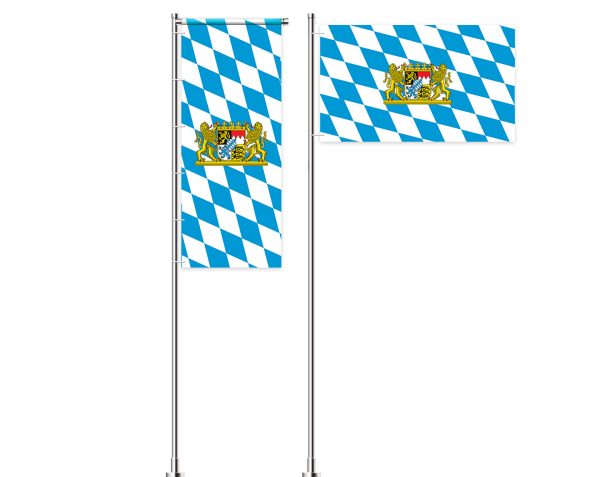 Bayern Rautenflagge / Bayerische Fahne mit Wappen