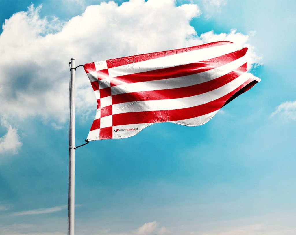 Flagge Bremen – 150x90 Cm, Mit 2 Metallösen, Hochwertiges Polyester