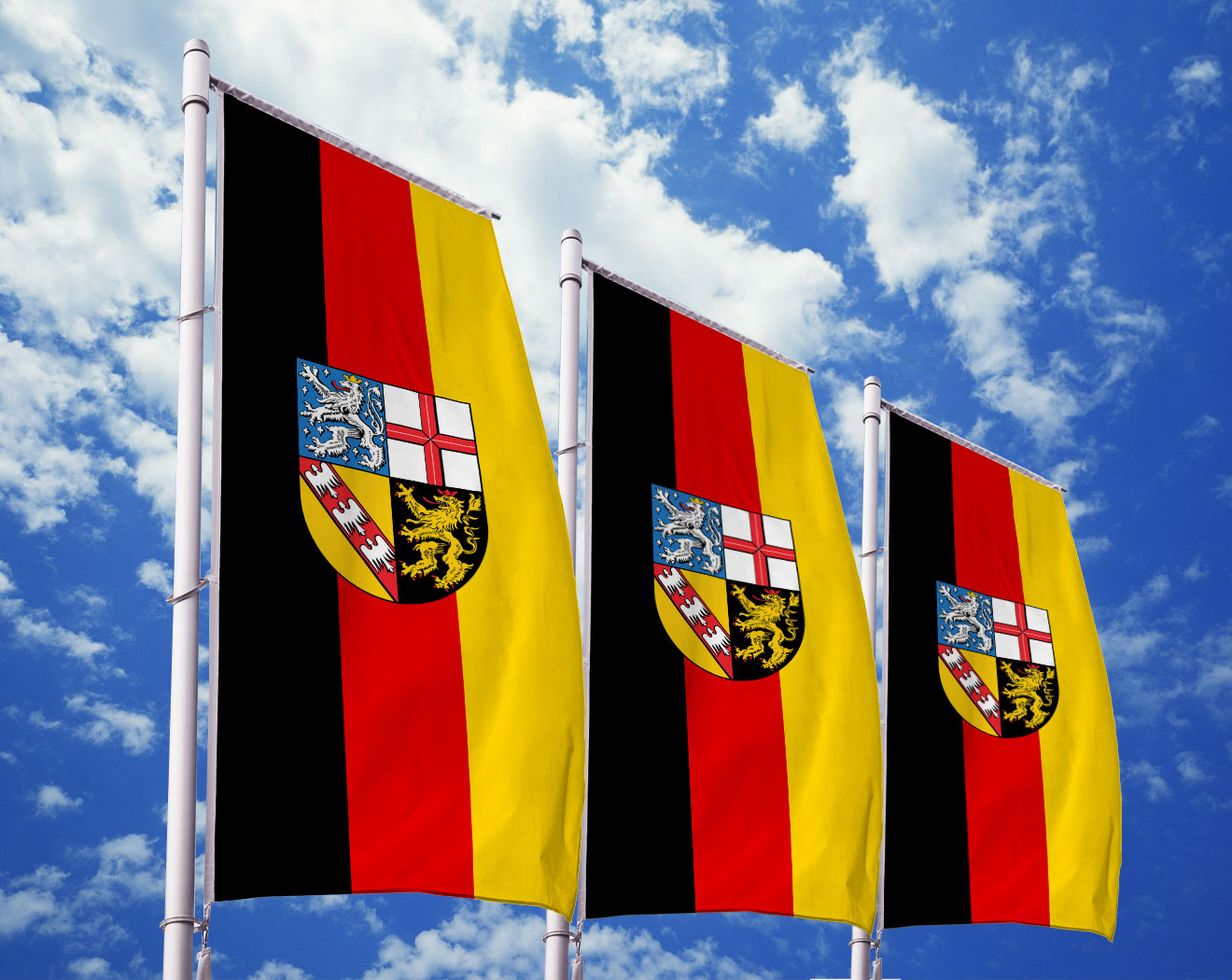 mit 2 Ösen Fahne Flagge Saarland 90 x 150 cm 