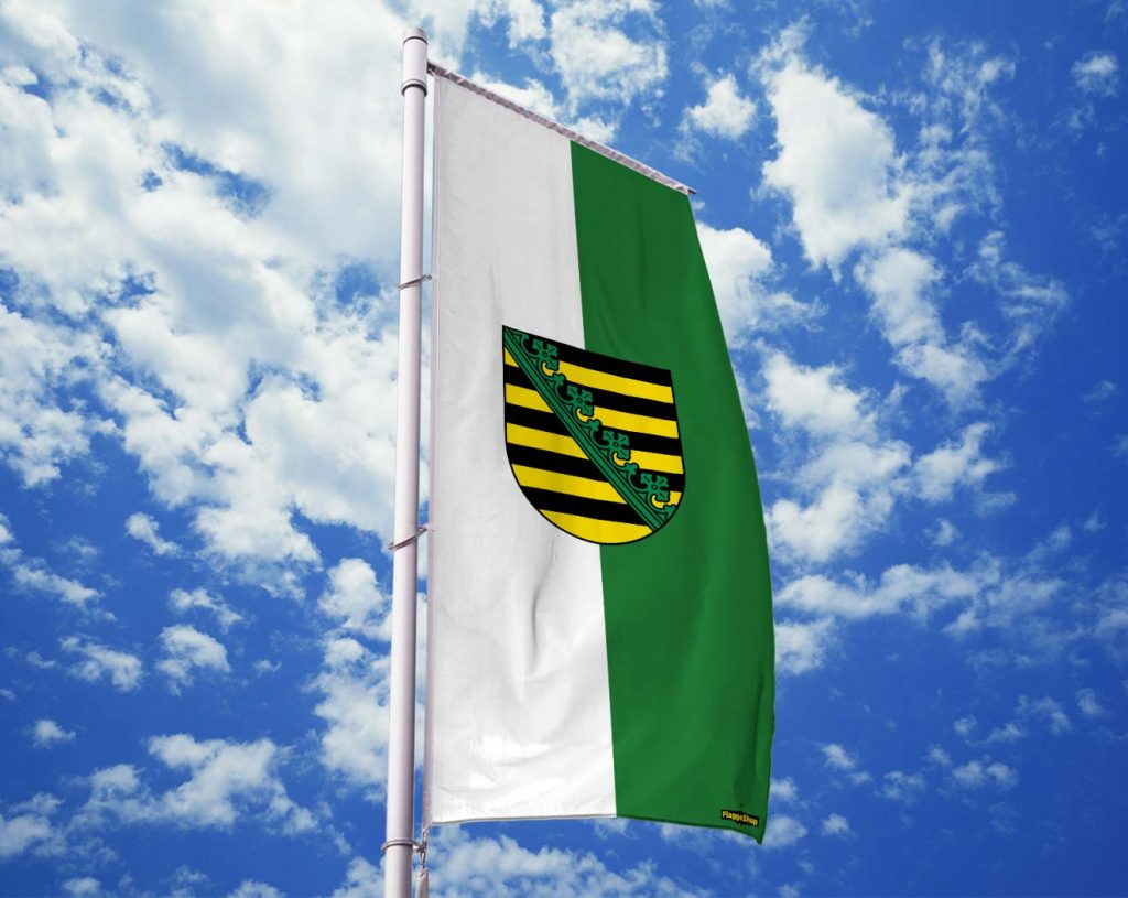 Bootsflagge Sachsen – 25 X 40 Cm, Polyester, Mit Besatzungsband & Schlaufe, Für Boot, Garten & Fahnenmast