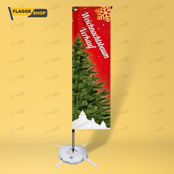 Weihnachtsbaum Verkauf Beachflag - Werbefahne für Außenwerbung