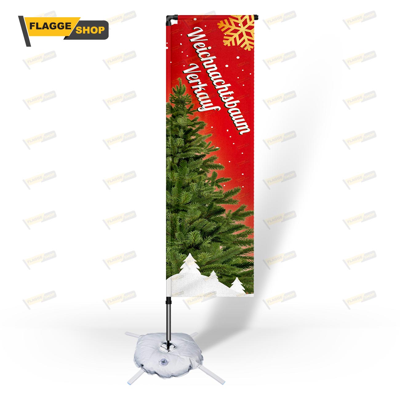 Weihnachtsbaum Verkauf Beachflag - Werbefahne für Außenwerbung online günstig kaufen - Premium Qualität
